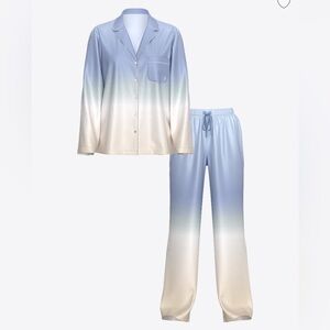 Victoria's Secret Blue and Cream Pajama Set